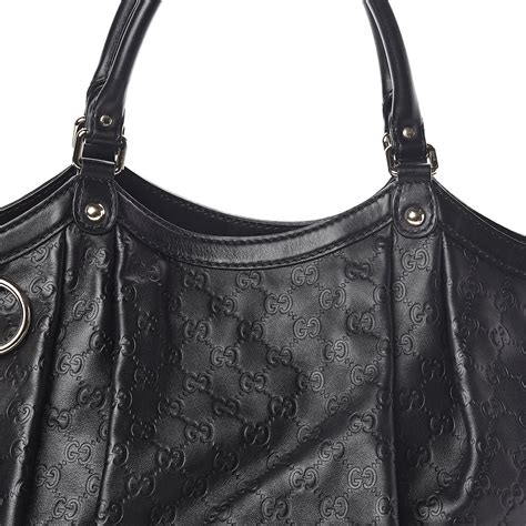 gucci sukey black leather tote|GUCCI Guccissima Medium Sukey Tote Black .